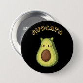 Badge Rond 7,6 Cm AVOCATO - Bouton Amoureux Chat et Avocado amusant (Devant & derrière)