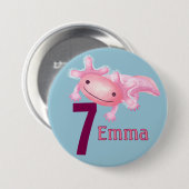 Badge Rond 7,6 Cm Axolotl rose (Devant & derrière)