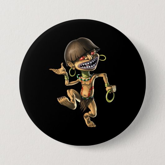 Badge Rond 7,6 Cm Aztec Créature Chaneque (Devant)