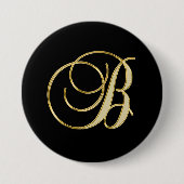 Badge Rond 7,6 Cm B Monogramme B or script (Devant)