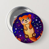 Badge Rond 7,6 Cm Baby Otter sur Donut 2 (Devant & derrière)