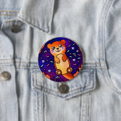 Badge Rond 7,6 Cm Baby Otter sur Donut 2 (En situation)