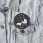 Badge Rond 7,6 Cm Baby shower Collie frontalier (En situation)