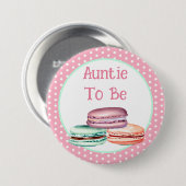 Badge Rond 7,6 Cm Baby shower de la fille Macaron à être (Devant & derrière)