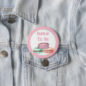 Badge Rond 7,6 Cm Baby shower de la fille Macaron à être (En situation)
