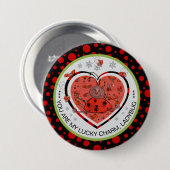 Badge Rond 7,6 Cm Baby Shower Winner Lucky Charm Ladybug (Devant & derrière)