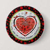 Badge Rond 7,6 Cm Baby Shower Winner Lucky Charm Ladybug (Devant)