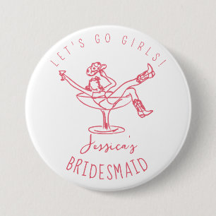 Badge Rond 7,6 Cm Bachelorette dernier rodéo scribble bridesmaid