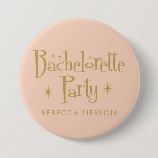Badge Rond 7,6 Cm Bachelorte rose or (Devant)