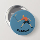 Badge Rond 7,6 Cm Badminton (Devant & derrière)