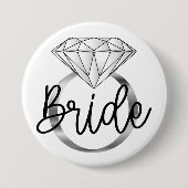 Badge Rond 7,6 Cm Bague de fiançailles en diamant pour mariée en arg (Devant)