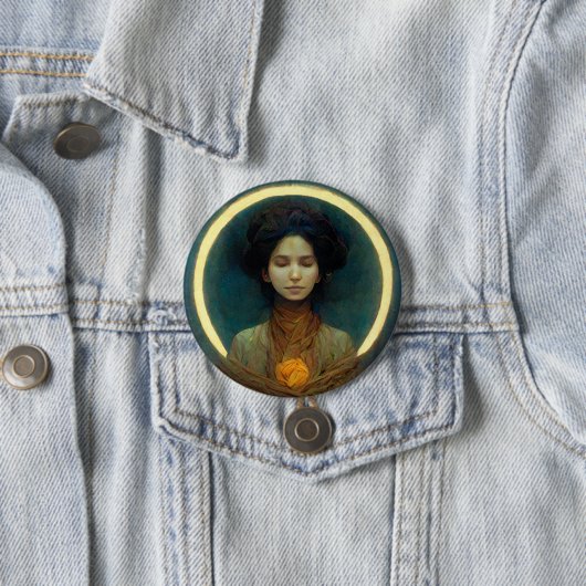 Badge Rond 7,6 Cm Bague De Lumière 2 Imaginaire Sci-fi (En situation)