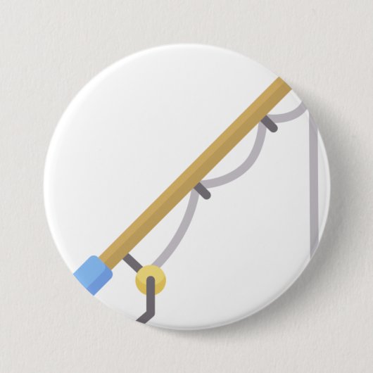 Badge Rond 7,6 Cm Baguette de pêche (Devant)