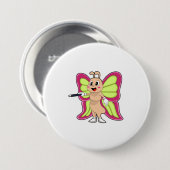 Badge Rond 7,6 Cm Baguette magique papillon (Devant & derrière)