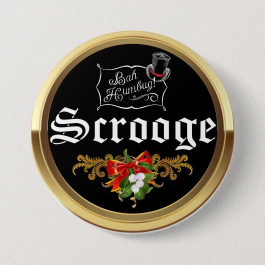 Badge Rond 7,6 Cm Bah Humbug ! Épingle de Noël Mistletoe (Devant)