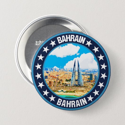 Badge Rond 7,6 Cm Bahreïn (Devant & derrière)
