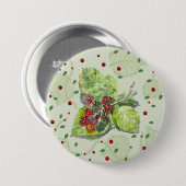 Badge Rond 7,6 Cm Baies noires rouges et noires (Devant & derrière)