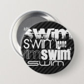 Badge Rond 7,6 Cm Baignade ; Gris Noir & Sombre (Devant & derrière)