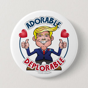 Badge Rond 7,6 Cm Bâillon DÉPLORABLE ADORABLE de bande dessinée d