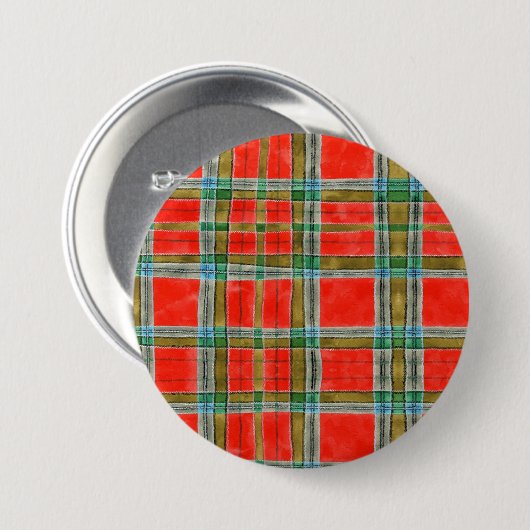 Badge Rond 7,6 Cm BAIN MAC BAIN TARTAN - Bouton rond (Devant & derrière)