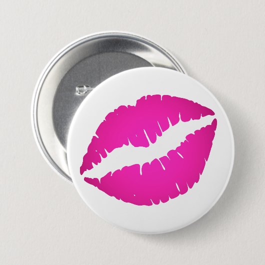 Badge Rond 7,6 Cm Baiser d'Ombre rose chaud (Devant & derrière)