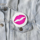 Badge Rond 7,6 Cm Baiser d'Ombre rose chaud (En situation)