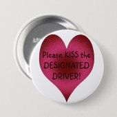 Badge Rond 7,6 Cm BAISER - un bouton de conducteur indiqué (Devant & derrière)