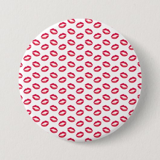 Badge Rond 7,6 Cm Baisers de rose de rouge à lèvres (Devant)