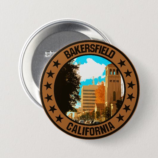 Badge Rond 7,6 Cm Bakersfield (Devant & derrière)
