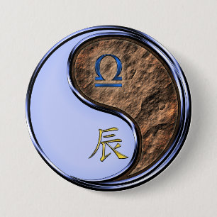 Badge Rond 7,6 Cm Balance & Dragon de Terre
