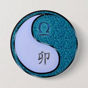 Badge Rond 7,6 Cm Balance & Lapin d'Eau