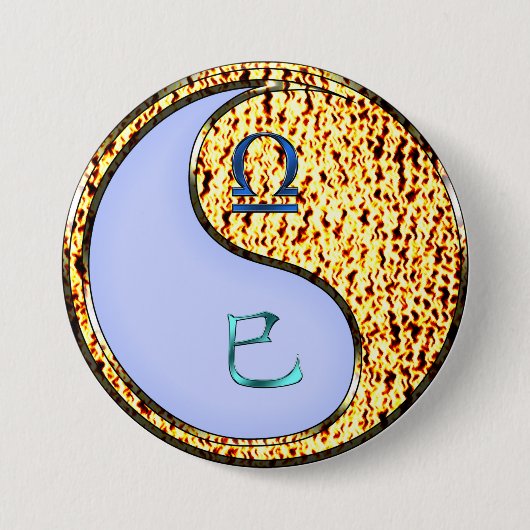 Badge Rond 7,6 Cm Balance & Serpent de Feu (Devant)