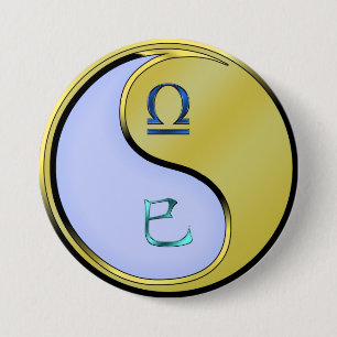Badge Rond 7,6 Cm Balance & Serpent de Métal