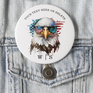 Badge Rond 7,6 Cm Bald Eagle moderne & unique USA symbole national