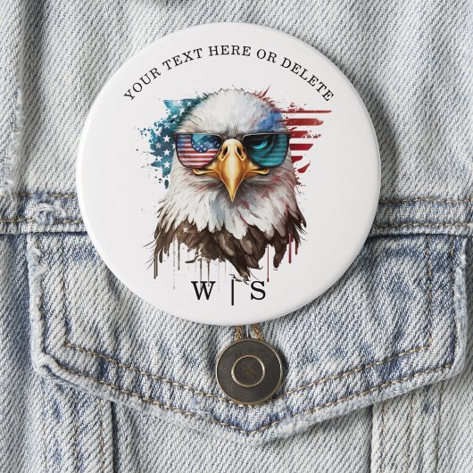 Badge Rond 7,6 Cm Bald Eagle moderne & unique USA symbole national