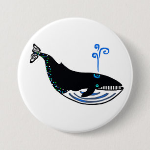 Badge Rond 7,6 Cm BALEINE Bleue - Animale militante - Faune - Nature