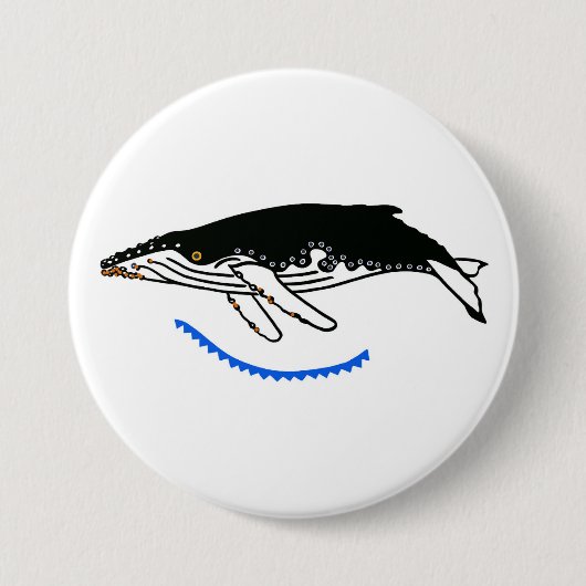 Badge Rond 7,6 Cm BALEINE cool - Nature - (Devant)