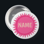 Badge Rond 7,6 Cm Balise de nom de la PERSONNALISER de soleil rose I<br><div class="desc">Décorez votre tenue avec ce bouton d'art cool. Ça fait un grand cadeau ! Vous pouvez le customiser et ajouter du texte. Consultez ma boutique pour plus de couleurs et de motifs ! Faites-moi savoir si vous aimeriez quelque chose de personnalisé aussi.</div>