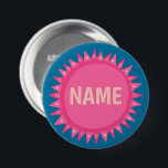 Badge Rond 7,6 Cm Balise PERSONNALISER IT Pink Blue Sunshine Name<br><div class="desc">Décorez votre tenue avec ce bouton d'art cool. Ça fait un grand cadeau ! Vous pouvez le customiser et ajouter du texte. Consultez ma boutique pour plus de couleurs et de motifs ! Faites-moi savoir si vous aimeriez quelque chose de personnalisé aussi.</div>
