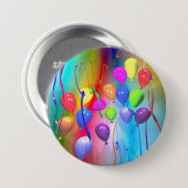 Badge Rond 7,6 Cm Ballons d'anniversaire lumineux (Devant & derrière)