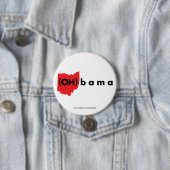 Badge Rond 7,6 Cm Bama (OH) - rouge et noir (En situation)