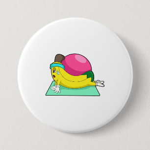 Badge Rond 7,6 Cm Banane au yoga Fitness