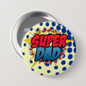 Badge Rond 7,6 Cm Bande dessinée Inspiré Super Papa (Devant & derrière)
