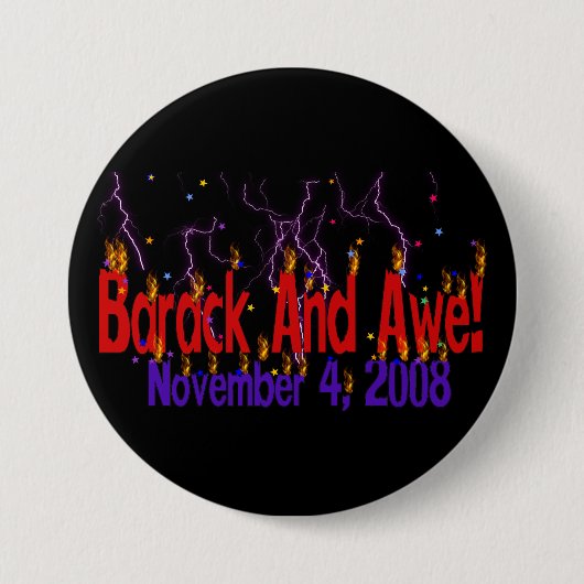 Badge Rond 7,6 Cm Barack et crainte (Devant)