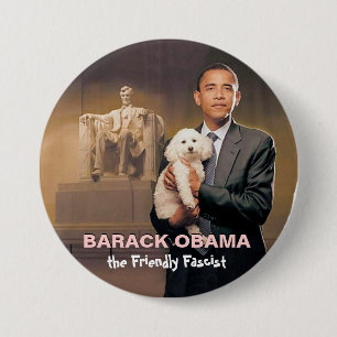 Badge Rond 7,6 Cm Barack Obama, le fasciste amical
