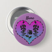 Badge Rond 7,6 Cm Barbed Wire Heart (Devant & derrière)