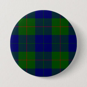 Badge Rond 7,6 Cm Barclay tartan bleu vert plaid