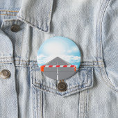 Badge Rond 7,6 Cm Barrière rouge et blanche Accès bloqué