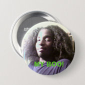 Badge Rond 7,6 Cm barry1, MES HUENT ! (Devant & derrière)