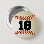Badge Rond 7,6 Cm Base-ball du numéro 18 (Devant & derrière)